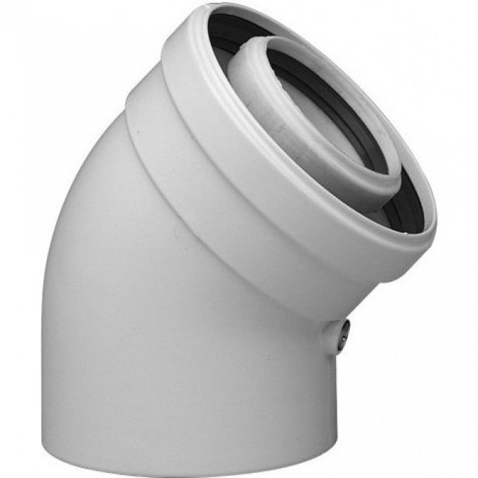 Отвод BAXI коаксиальный полипропиленовый 60/100 45° НТ KHG714059810 Отвод BAXI коаксиальный полипропиленовый 60/100 45° НТ KHG714059810
